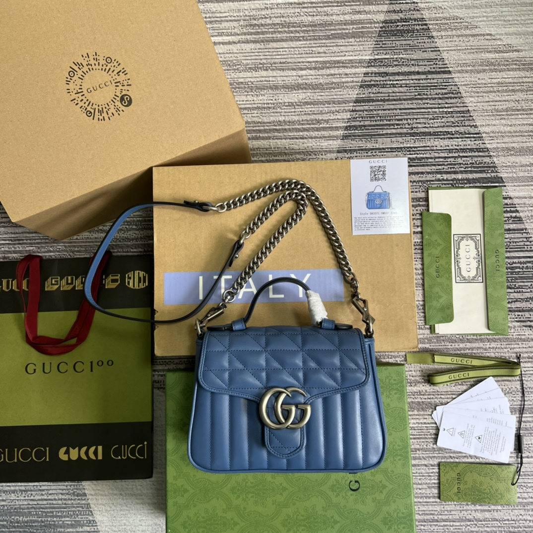 Gucci Marmont Mini Top Handle Bag 583571 - available at shoes886.com
