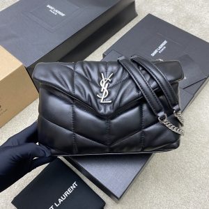 Saint Laurent Toy Puffer In Shiny Grained Leather 759337