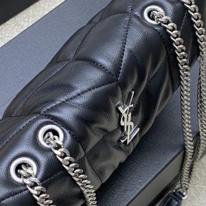 Saint Laurent Toy Puffer In Shiny Grained Leather 759337