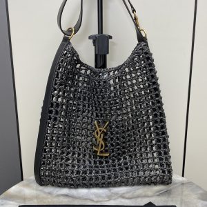 Saint Laurent Oxalis Bag In Raffia Macramé 781289