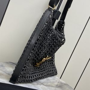 Saint Laurent Oxalis Bag In Raffia Macramé 781289