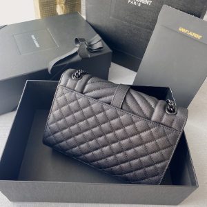 Saint Laurent Envelope Medium In Quilted Grain De Poudre Embossed Leather 487206