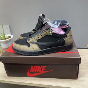 A-0001 Air Jordan 1 Travis Scott Low Brown Black Shoes