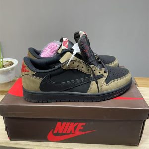 A-0001 Air Jordan 1 Travis Scott Low Brown Black Shoes